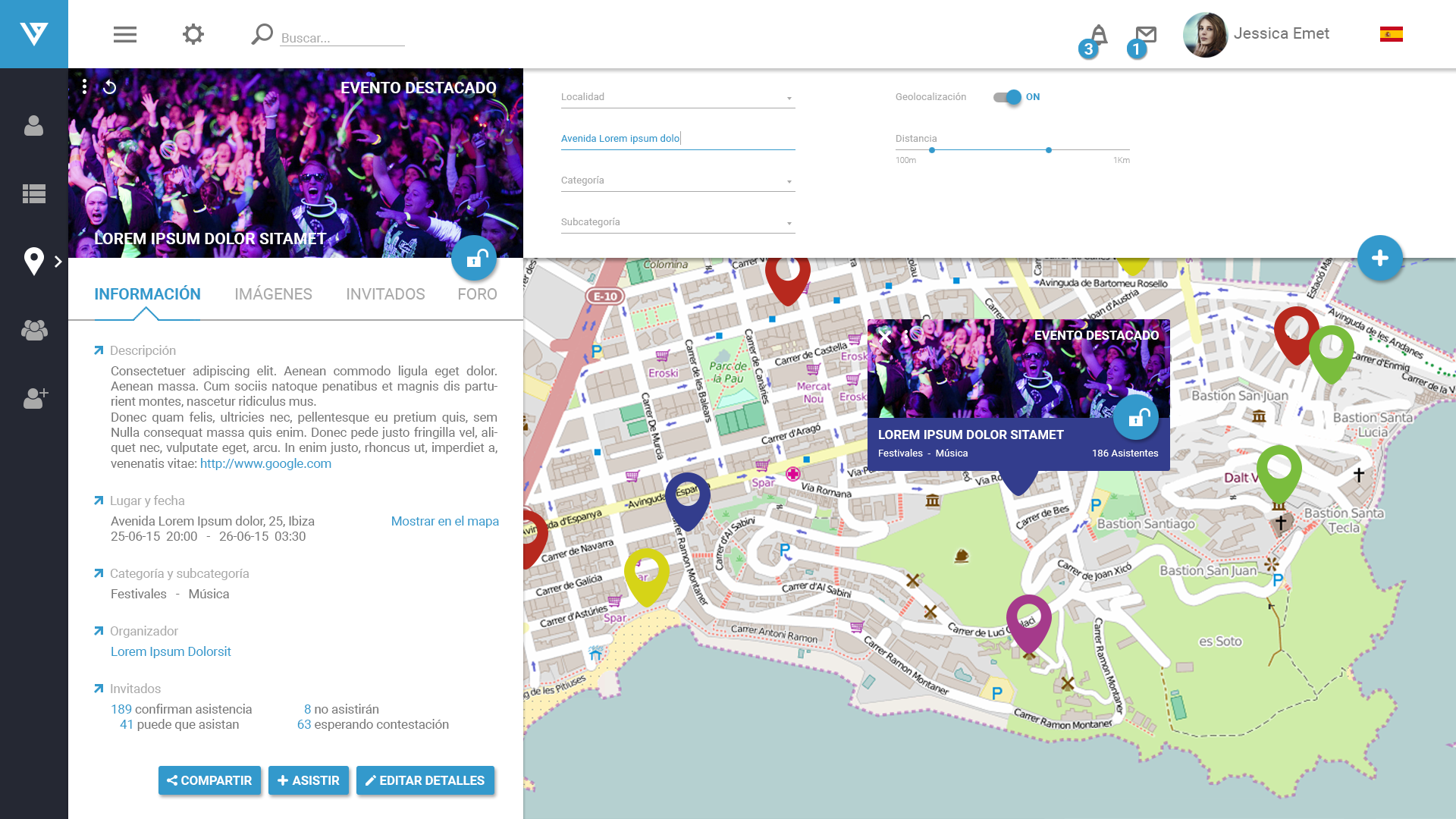 Events page